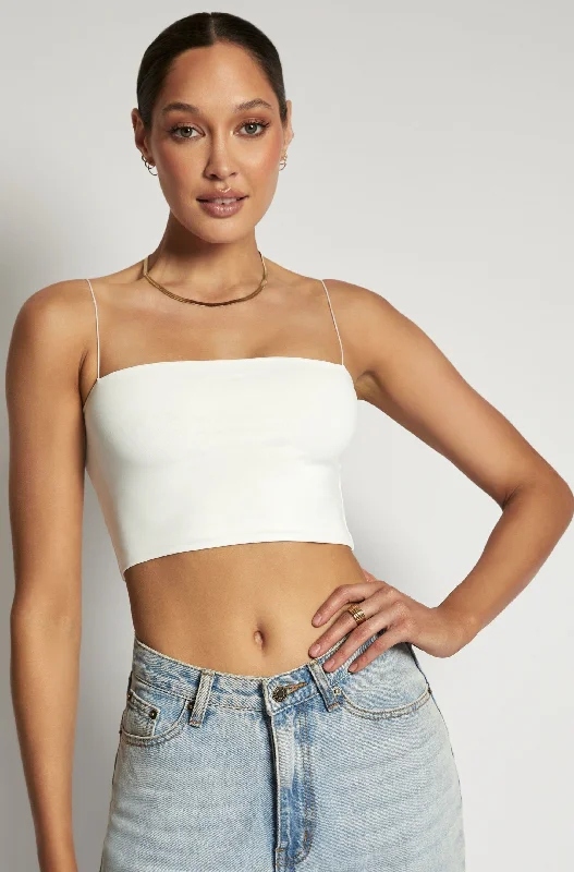 Yvonne Cami Crop Top - White