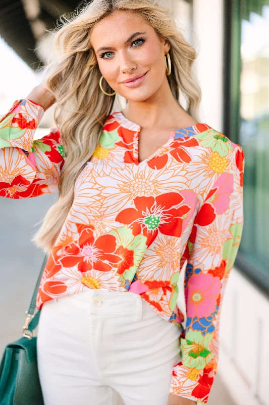 All You Need Blush Pink Floral Blouse Athletic Women's 