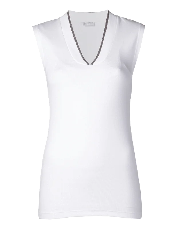 Monili V-Neck Tank Sophisticated Women's Tailored