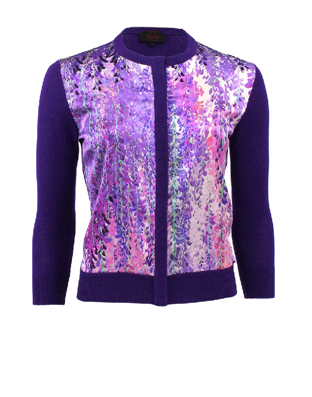 Wisteria Satin Front Cardigan