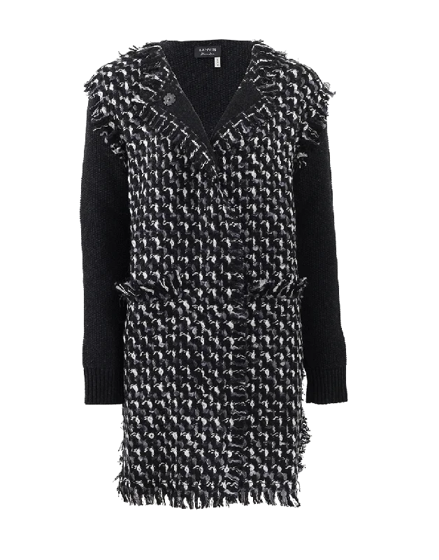 Tweed Front Cardigan Earthy Women's Hemp - based