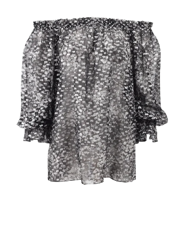 Off-Shoulder Floral Top Confident Women's High - fashion
