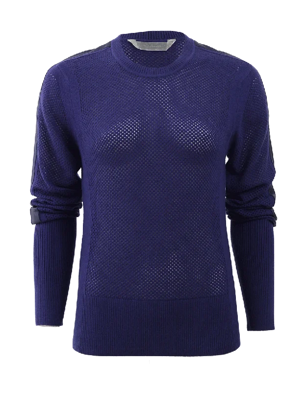 Sweater With Leather Stripe Earthy Women's Hemp - based