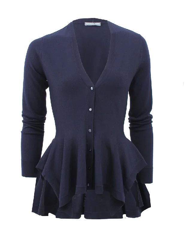 Peplum Cardigan Casual Women's Japanese 