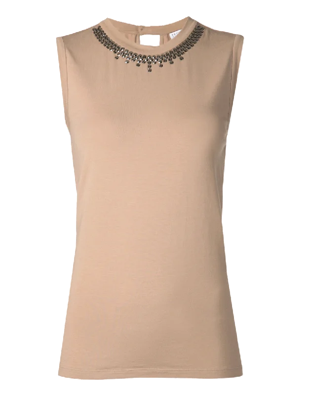 Tank With Swarovski Neck Detail Traditional Women's Wool