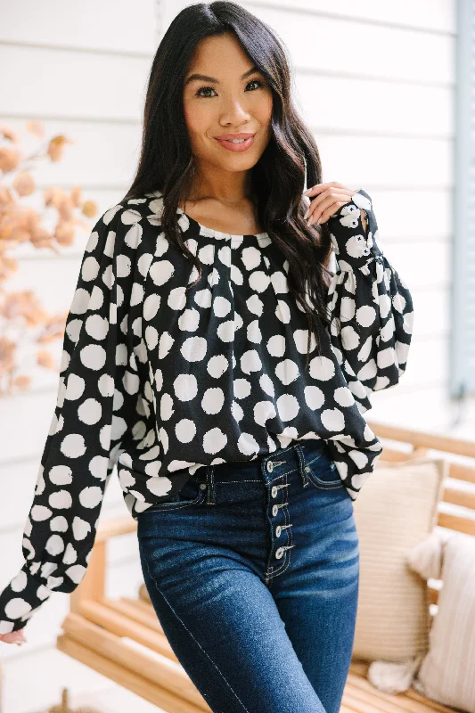Get Together Black Polka Dot Blouse Sharp Women's Italian