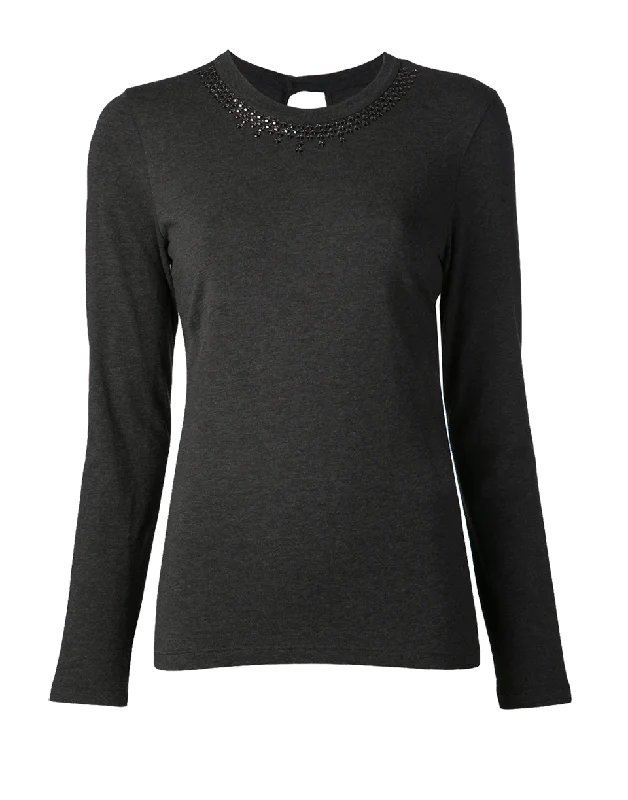 Cotton Jersey With Swarovski Neck Sporty Women's Tennis