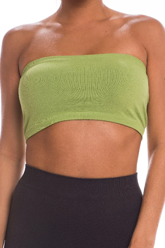 Just That Easy Green Bandeau Top Athletic Women's High - 