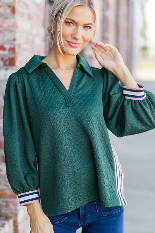 You've Got It All Hunter Green Blouse Refined Women's 