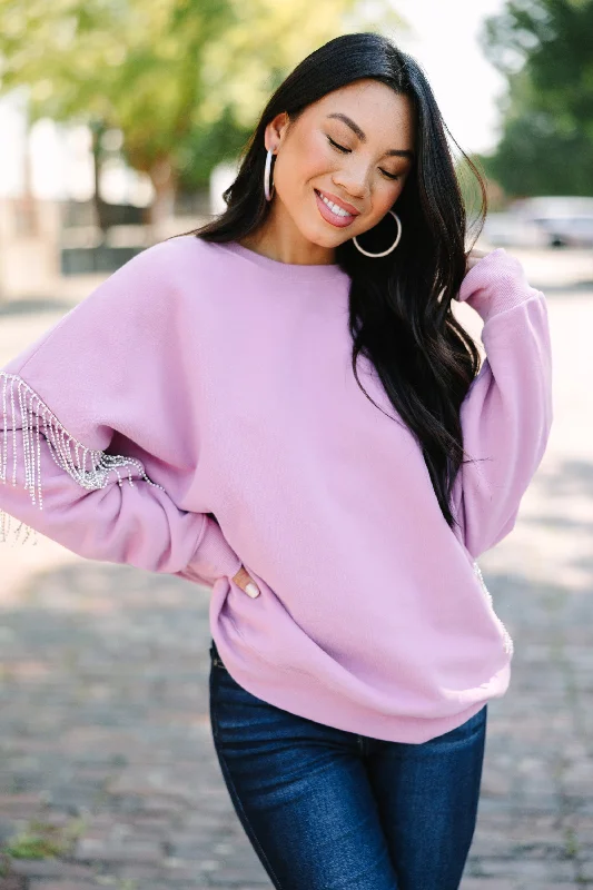 Fate: Ready For The Day Orchid Purple Rhisetone Pullover Elegant Women's Formal 