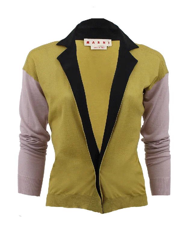 Long Sleeve Colorblock Cardigan