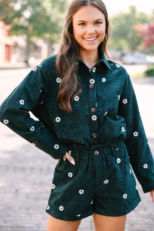 Looking For You Deep Green Corduroy Set Athletic Women's High - 