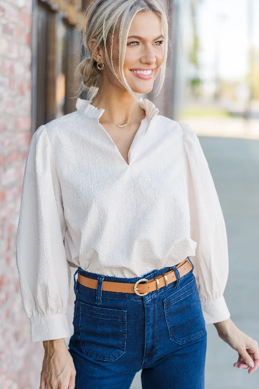 Believe What You See Ecru White Blouse French