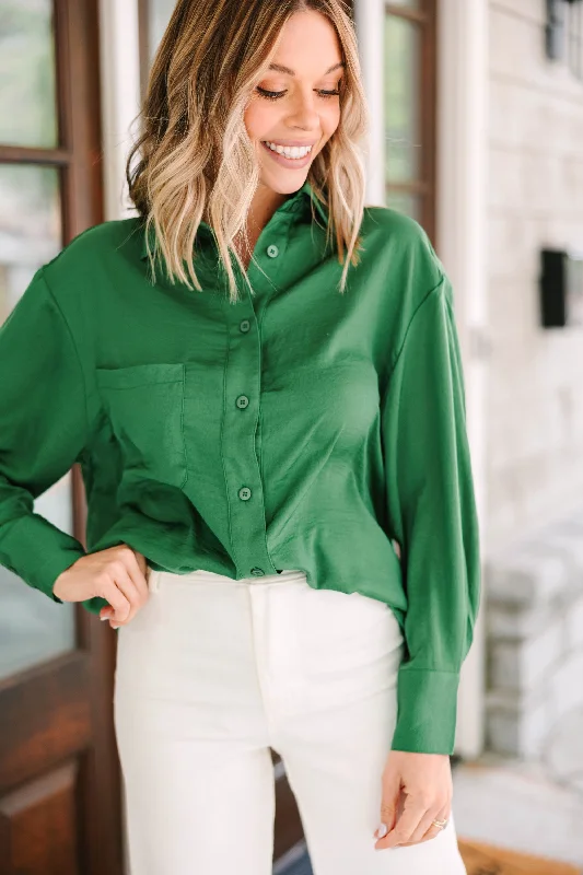 See You There Ash Green Satin Top Refined Women's Velvet
