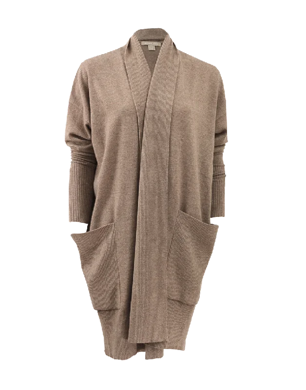 Cashmere Rib Trim Cardigan Refined Women's Hand - crafted