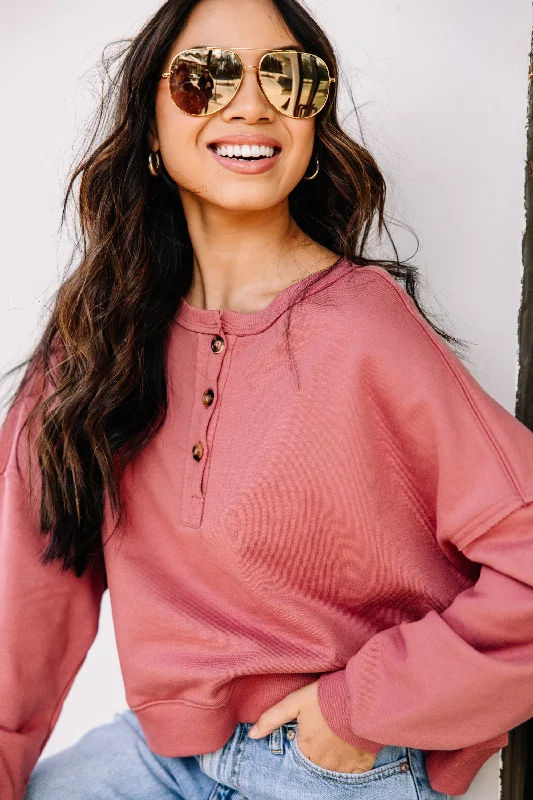 Looking Forward Deep Rose Pink Pullover Stylish Women's Neon