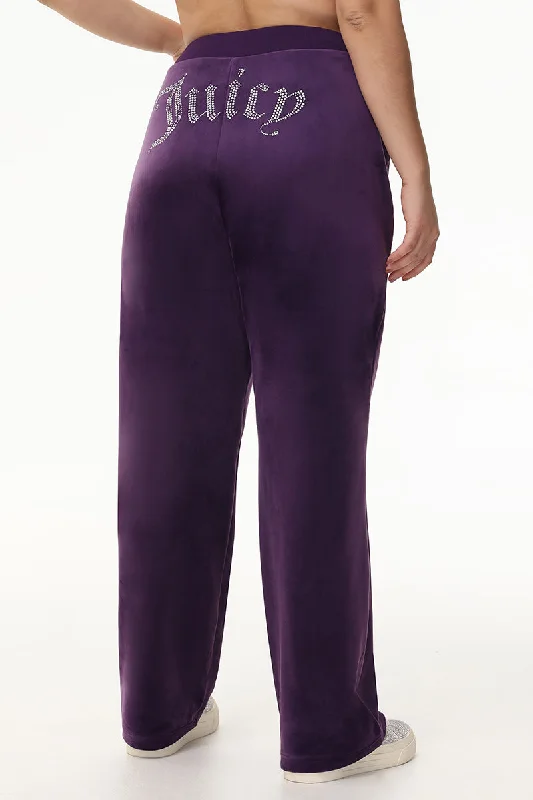 Plus-Size OG Big Bling Velour Track Pants