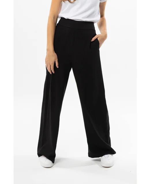 BILLIE THE LABEL - ESSENTIAL WIDE LEG PANT -BLACK