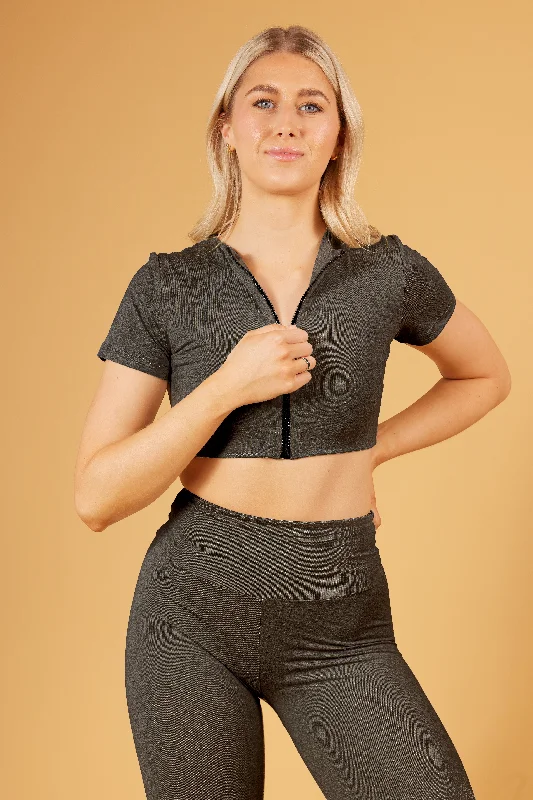 ZIPPED CROPPED TEE Business