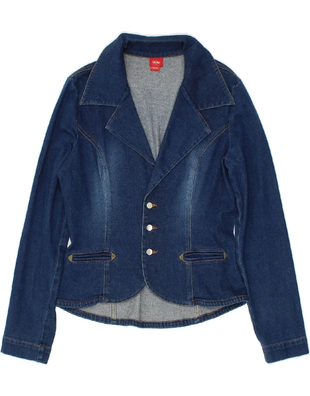 MOSSIMO Womens 3 Button Denim Blazer Jacket UK 18 XL Navy Blue Cotton Sporty Women's Athleisure MOSSIMO Womens 3 Button Denim Blazer Jacket UK 18 XL Navy Blue Cotton Sporty Women's Athleisure