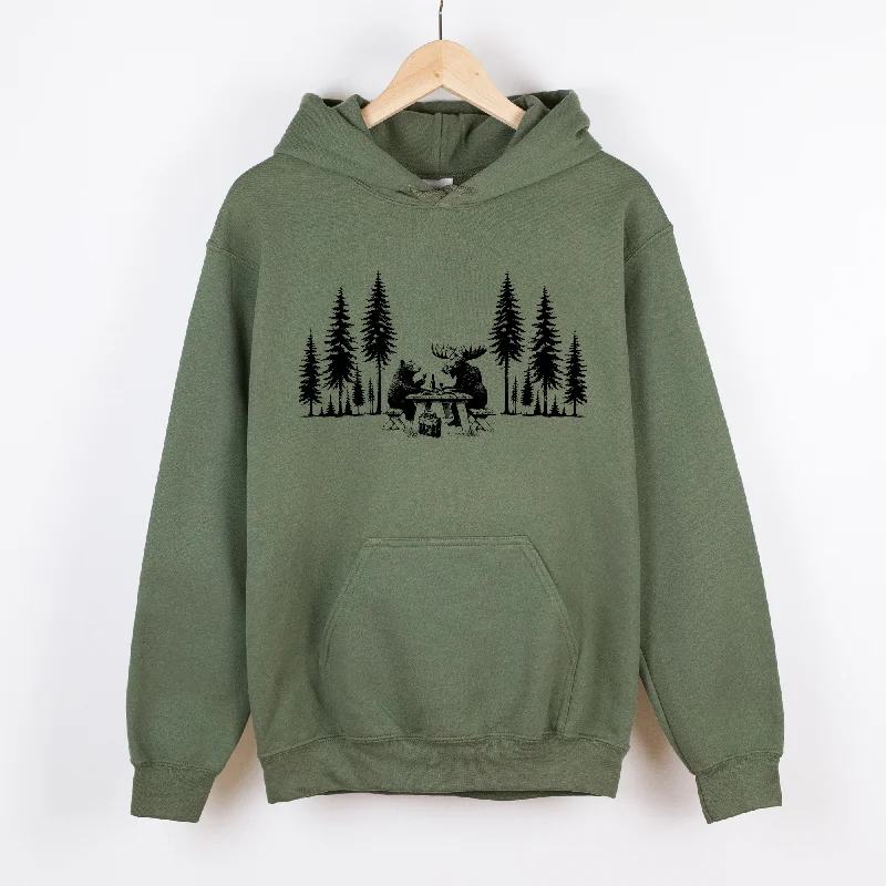 Wildlife Picnic Gildan Crewneck or Hoodie Sweatshirt *UNISEX FIT* Dapper Women's Bow - adorned