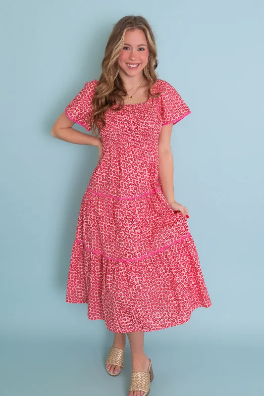 RESTOCK: A Little Bit Of Love Midi Dress Artistic Women's Hand - painted