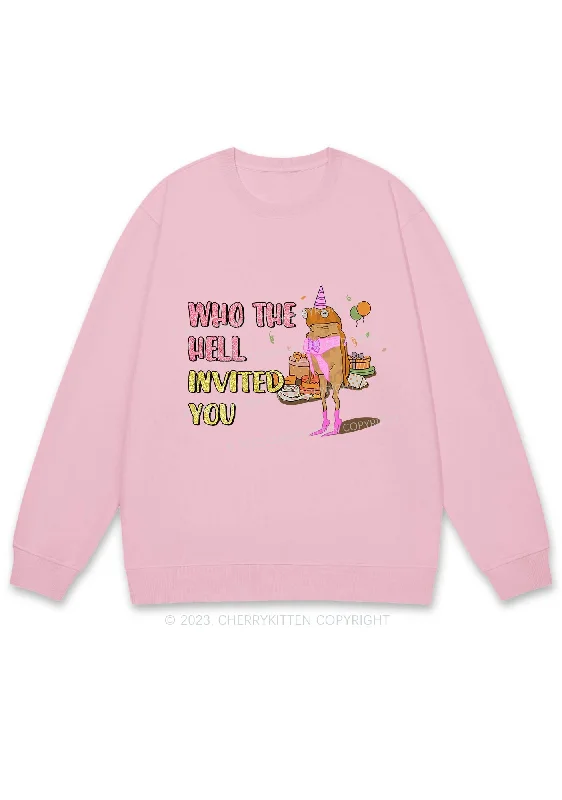 Who Invited You Frog Y2K Sweatshirt Cherrykitten