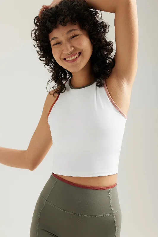Classic Crop (Contrast) in Carnival Preppy Women's College