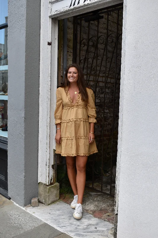 Aylan Mini Dress Caramel Final Sale Refined Women's Classic 