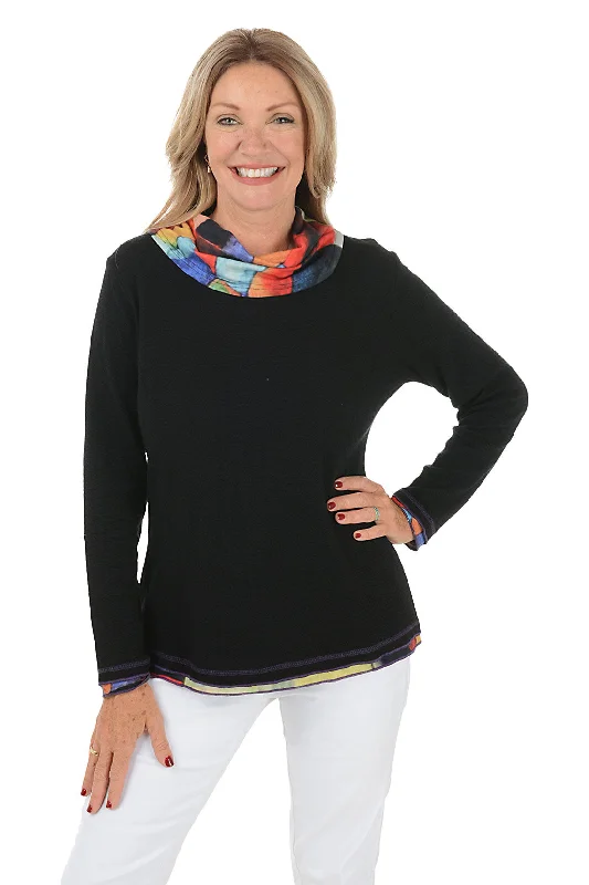 Petite Darica Cowl Neck Long Sleeve Top