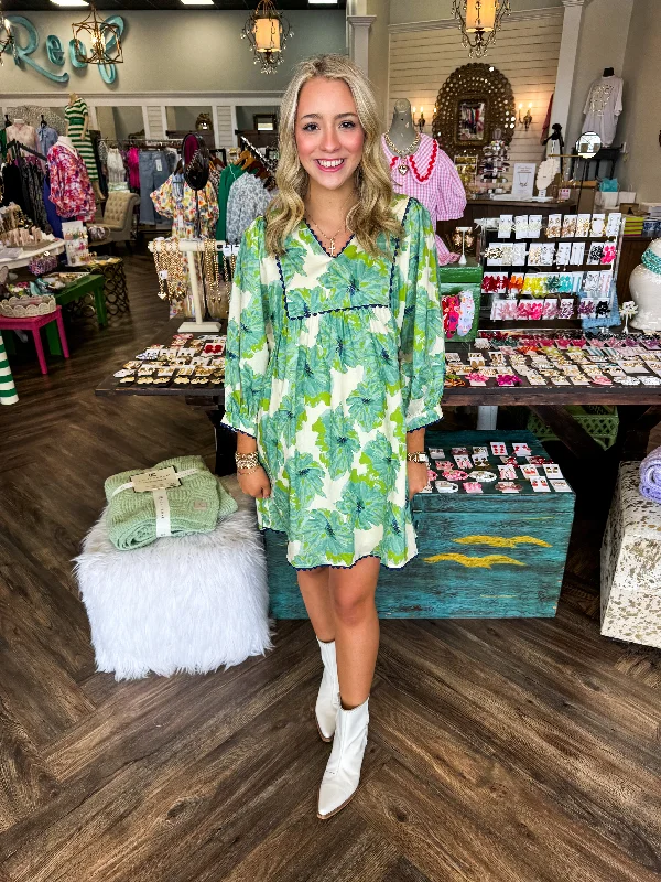 Mint Watercolor Petal Dress