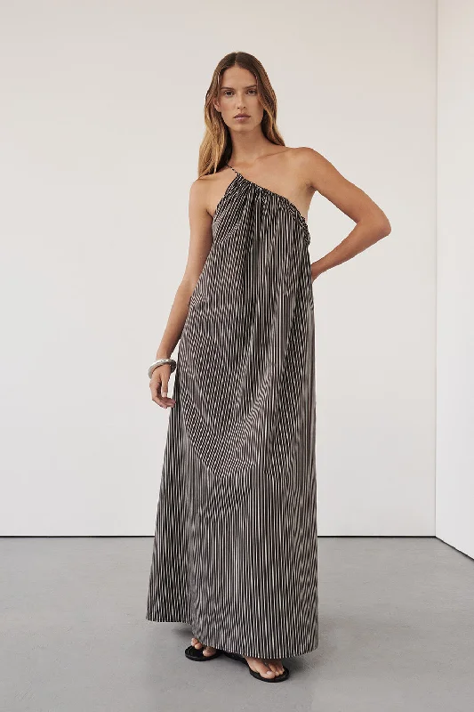 PALMA BITTER CHOC SILK BLEND MIDI DRESS Streetwear Style for 