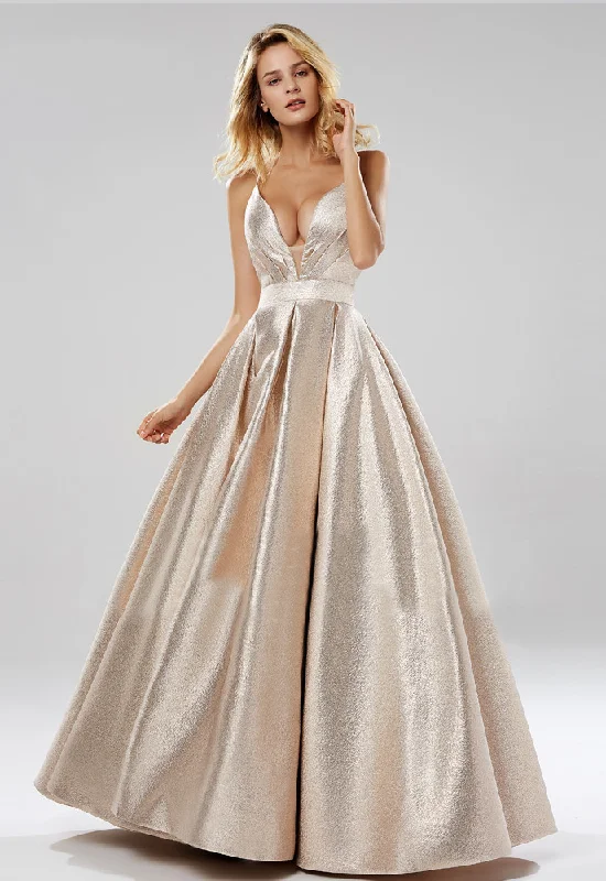 Radha Formal Gown - Metallic Blush Cozy Women's Sherpa - lined