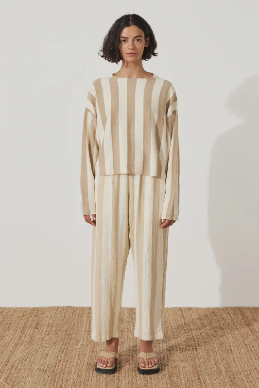 Natural Stripe Cotton Pant Scandinavian