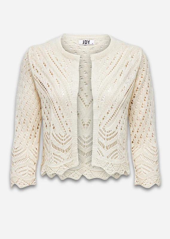 Sunni Crochet Knit Cardigan in Cream Hip Women's Urban