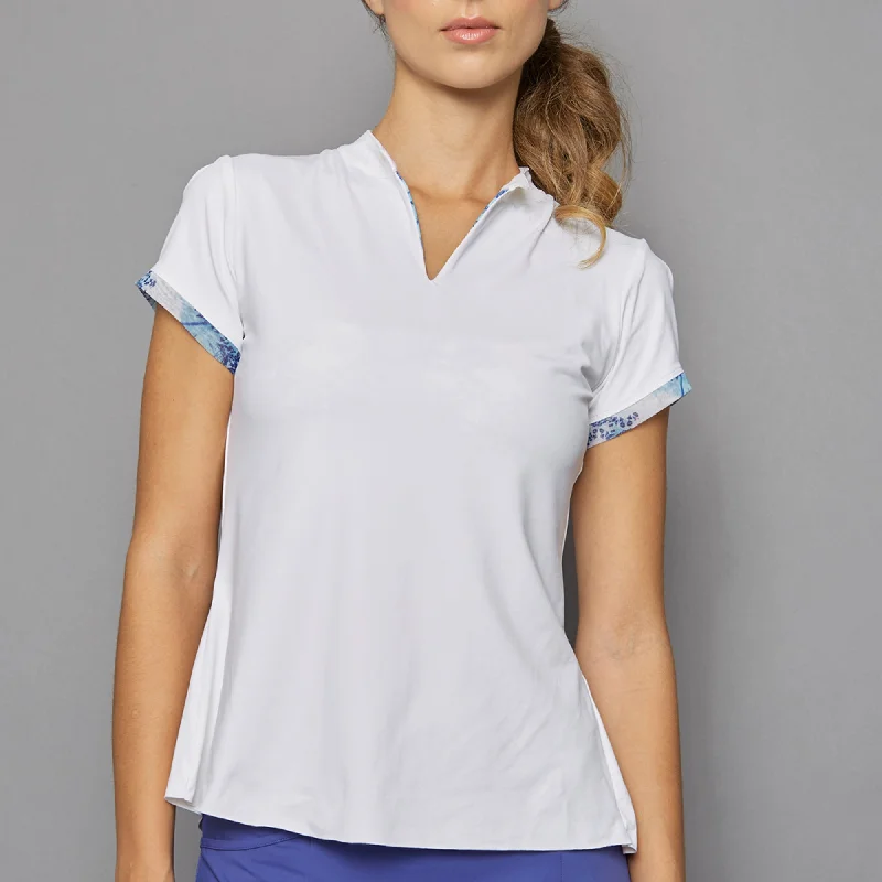 Scotia Cap-Sleeve Collar Top (white)