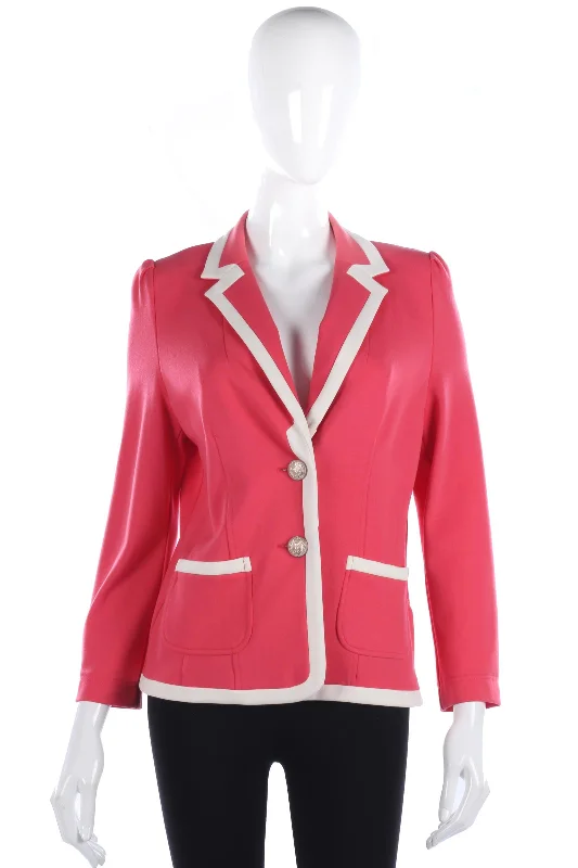 Kate Cooper pink summer jacket with cream piping size 12 Feminine Women's Style 