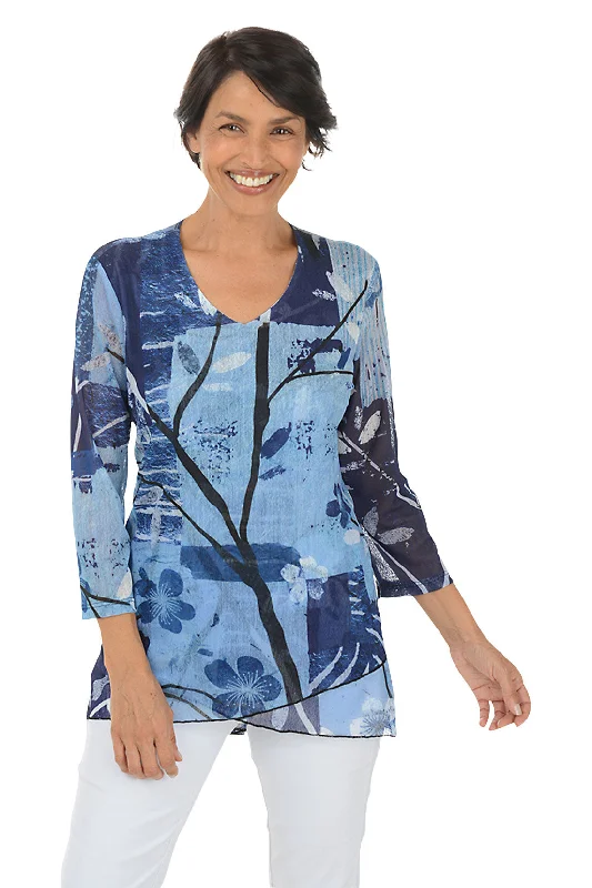 Hana Criss-Cross Hem Mesh Top Refined Women's Hand - crafted