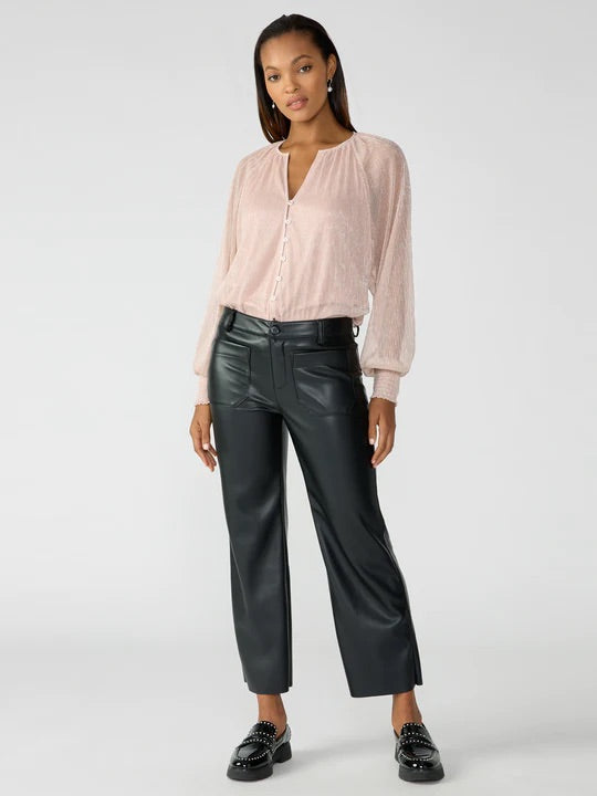 Sanctuary Marine Leather Crop Trouser - BLACK Youthful Women's Pop