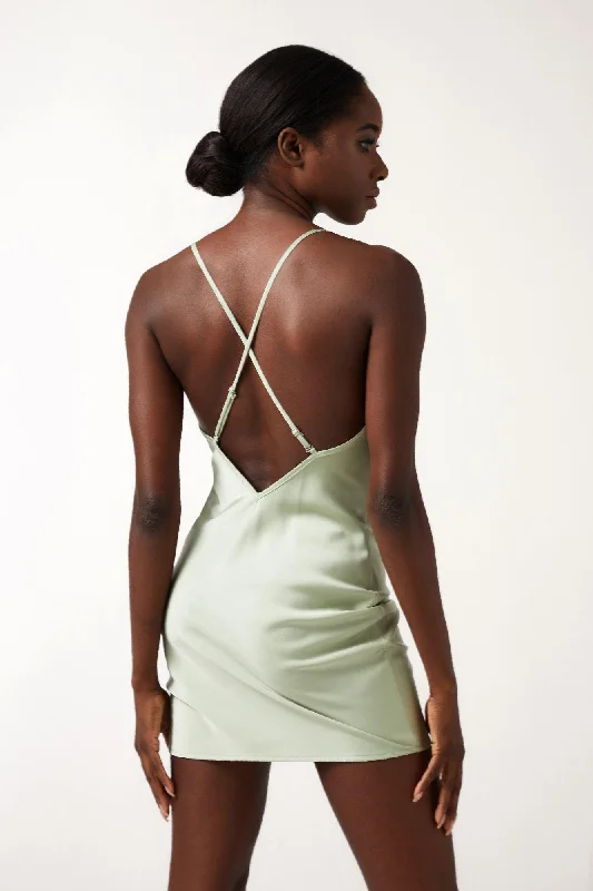 PAIGE Mini Dress - Sage Monochromatic Office Style