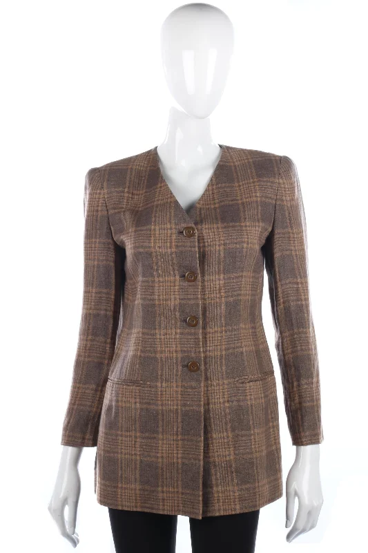 Episode Long Jacket Linen Brown Size 10/12 Dapper Women's 1920S
