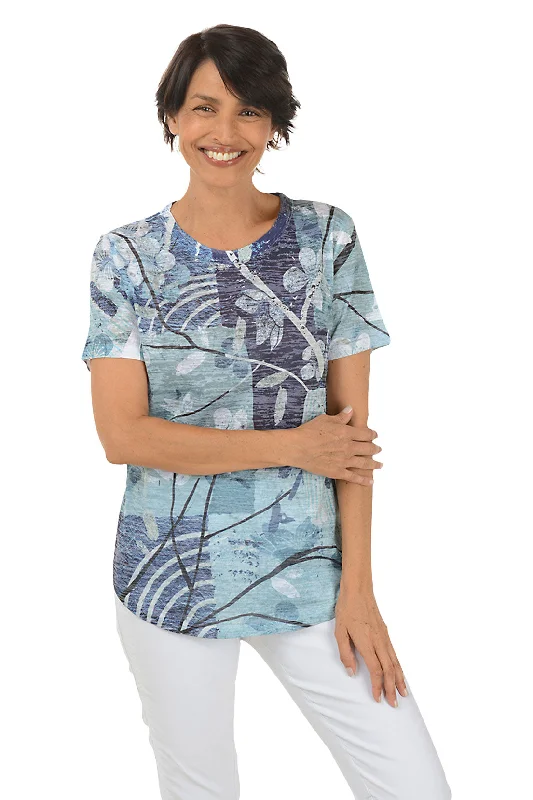 Hana Short Sleeve Burnout Tee Elegant Women's 