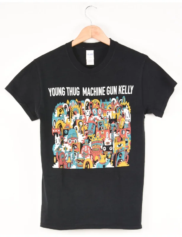 Gildan Young Thug Machine Gun Kelly Printed T-shirt - S Cool Women's Distressed