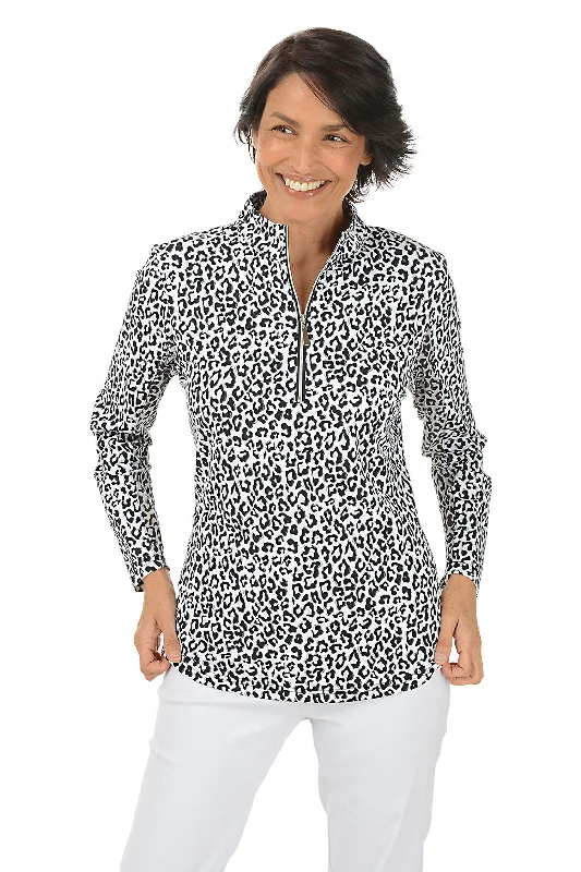 Snow Leopard Cooling UPF50+ Mock Neck Top Business