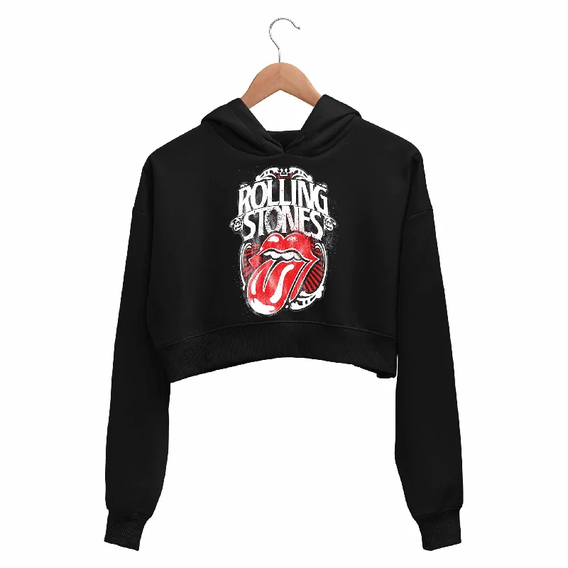 The Rolling Stones Crop Hoodie - On Sale - XL (Chest size 40 IN) Polished Women's Silk