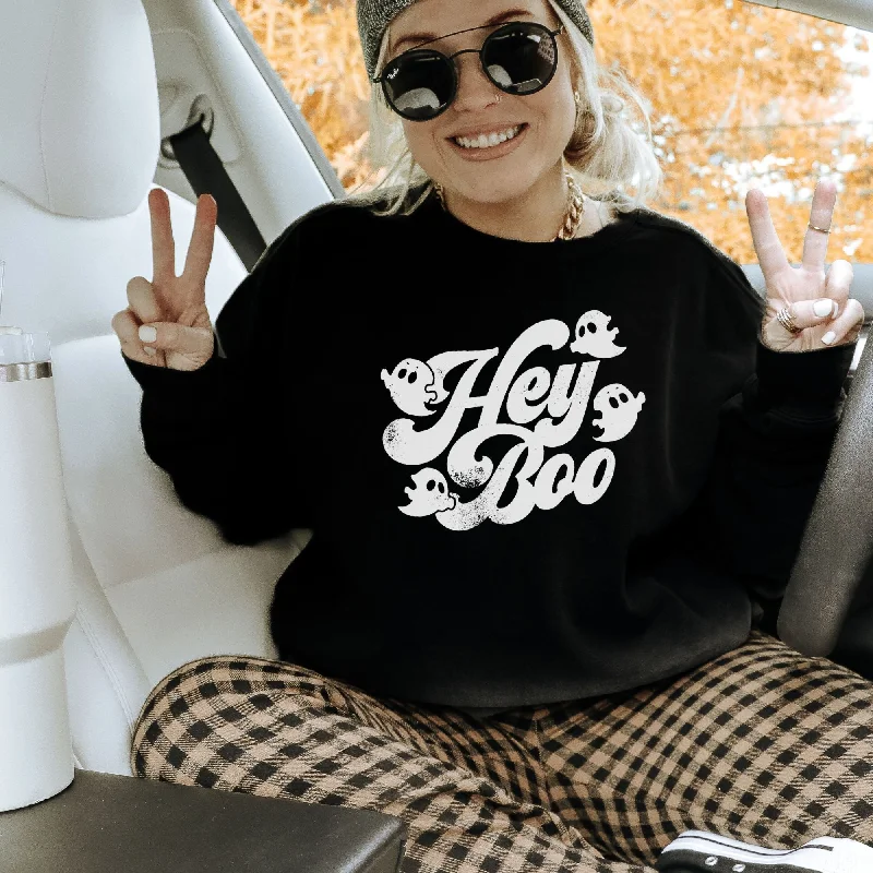 Cute Hey Boo Ghost Sweatshirt *UNISEX FIT* Sustainable Organic