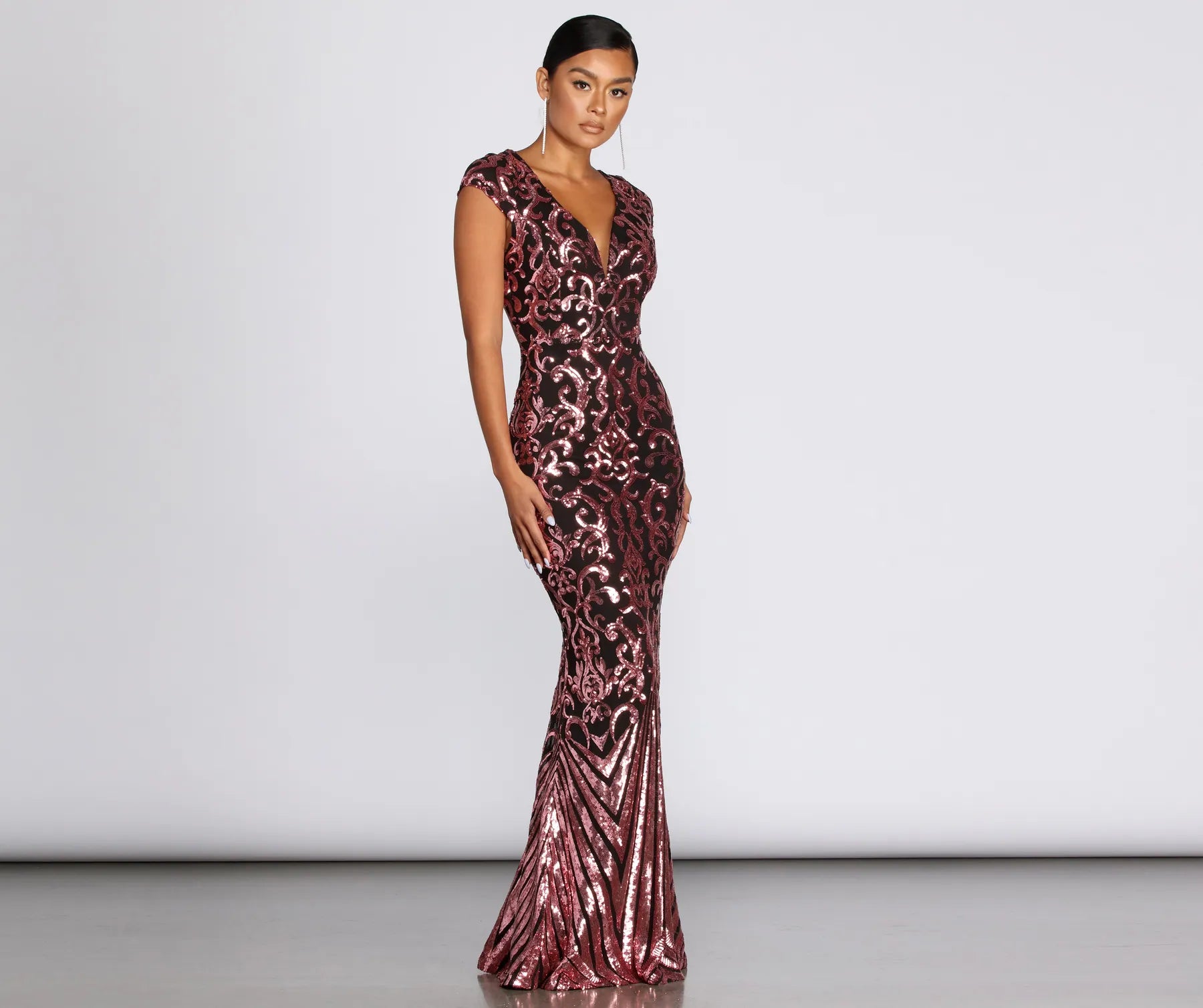 Elsie Formal Open Back Sequin Dress Feminine Women's Soft 