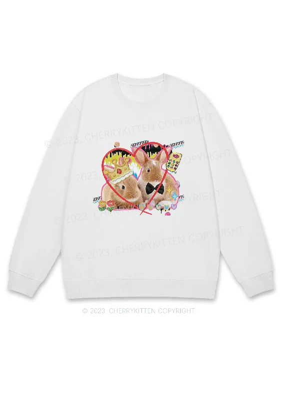 Rabbit Couple Y2K Sweatshirt Cherrykitten