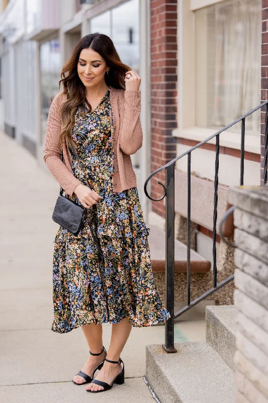 Dainty Wildflowers Midi Dress Confident Women's High - fashion