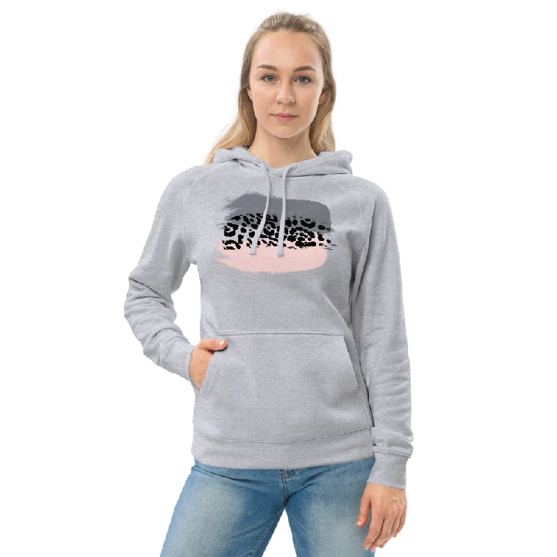 Blush Leopard Print AS Colour Hoodie in Grey Marle or White Modern Women's 